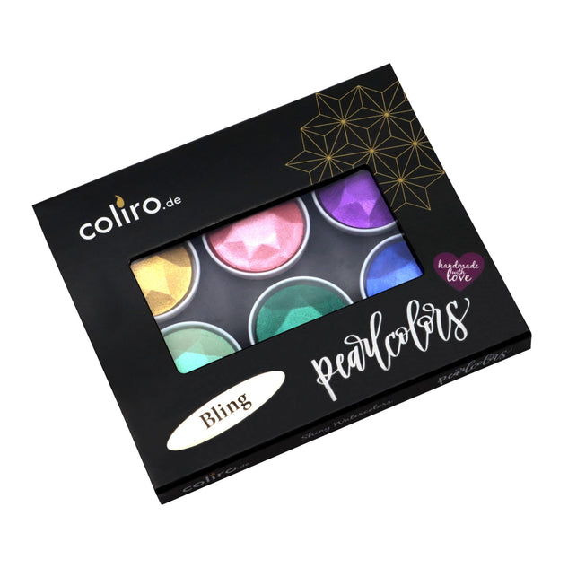 Finetec Coliro Watercolour - Bling - 6 Colour Set - - Watercolours - Bunbougu