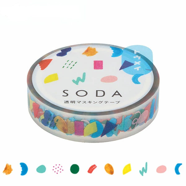 King Jim Soda Transparent Masking Tape - Palette - 10 mm x 5 m - - Washi Tapes - Bunbougu